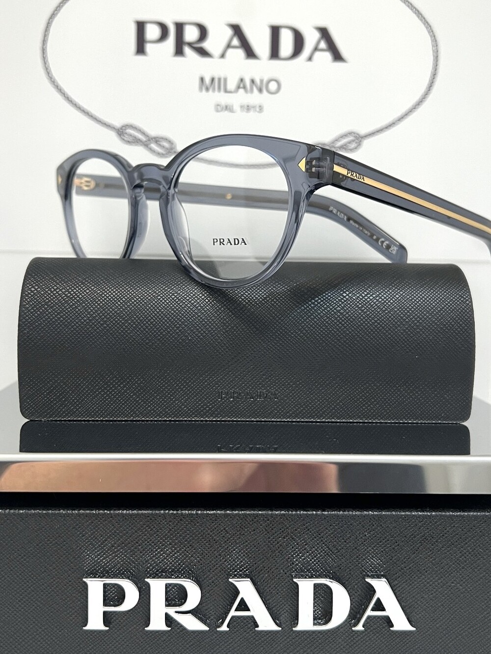 Prada Milano Eyeglasses VP-RA14 Translucent Grey - Picture 3 of 9